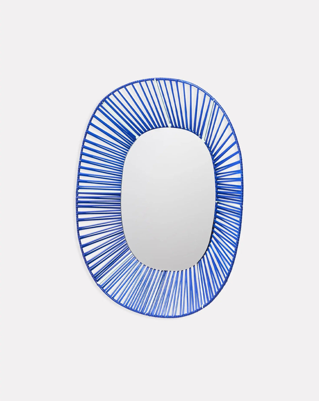 Blue Wall Mirror Oval
