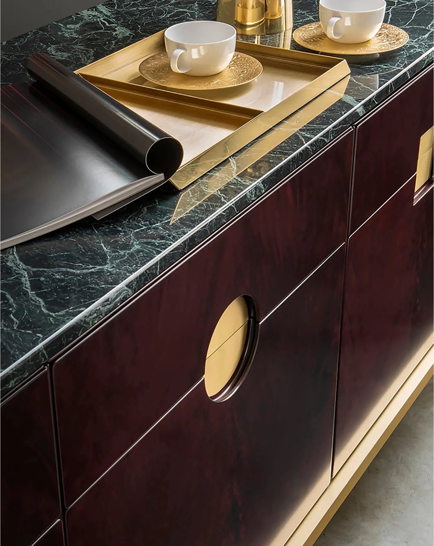 Zuan Mahogany Wood Dining Cabinet