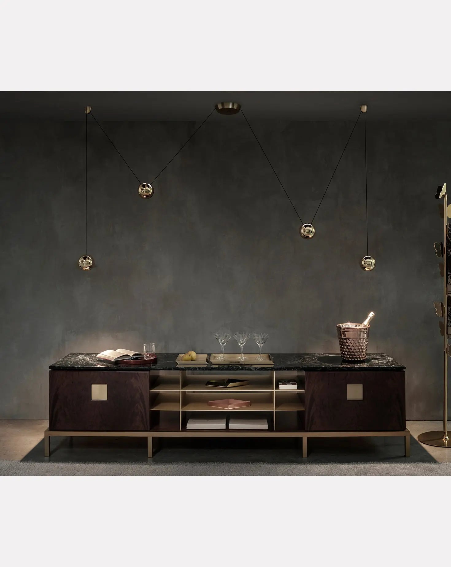 Zuan Mahogany Wood Living Cabinet