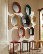 Purple Red Wall Mirror Oval