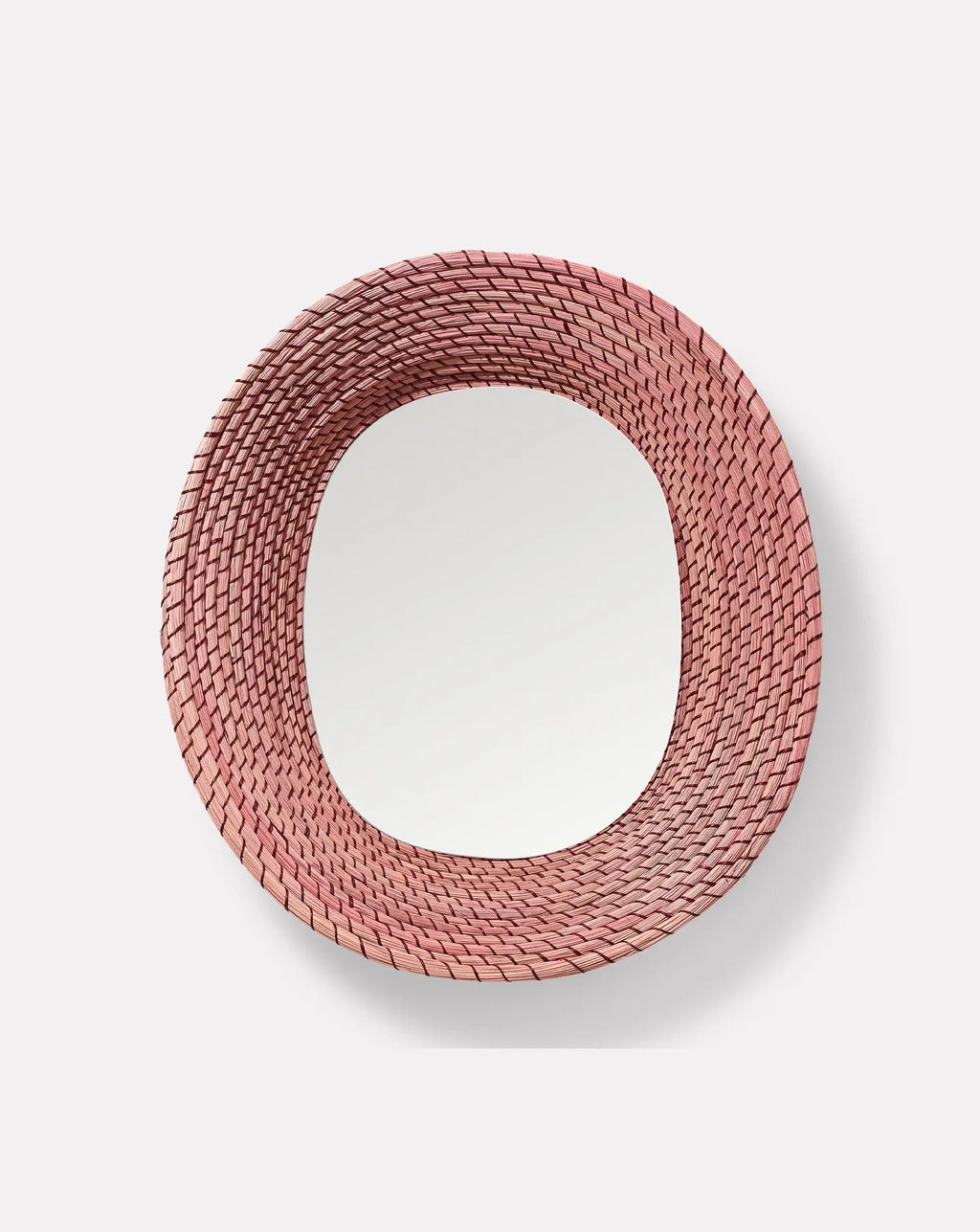Purple Red Wall Mirror Oval