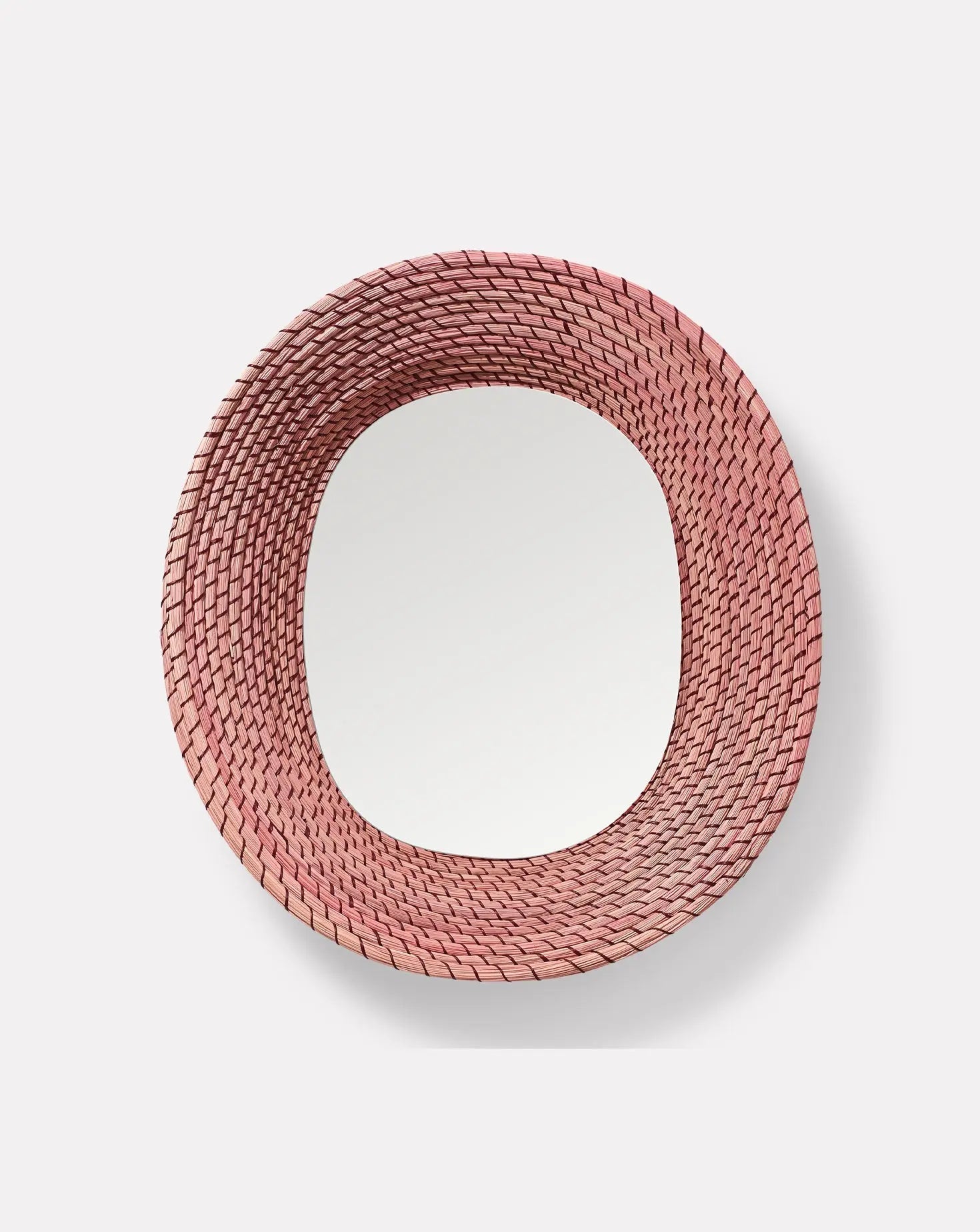 Purple Red Wall Mirror Oval
