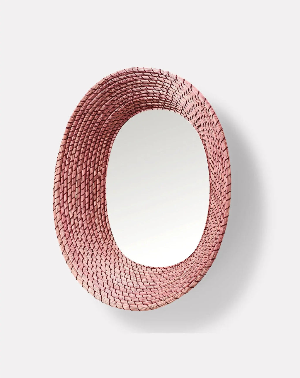 Purple Red Wall Mirror Oval